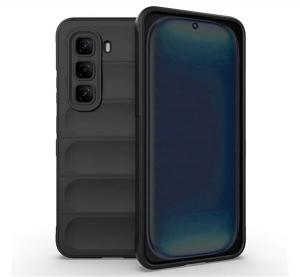 Szilikon telefonv&eacute;dő (&uuml;t&eacute;s&aacute;ll&oacute;s&aacute;g, kamerav&eacute;dő, 3D) FEKETE Infinix Hot 50 Pro 4G (X6881) "Gigapack csomagol&aacute;s" (GP-168021)