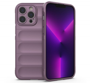 Szilikon telefonv&eacute;dő (&uuml;t&eacute;s&aacute;ll&oacute;s&aacute;g, kamerav&eacute;dő, 3D) LILA Apple iPhone 14 Pro "Gigapack csomagol&aacute;s" (GP-129133)