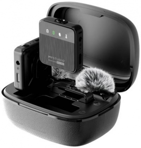 Easypix MyStudio Wireless Mic Duo R&aacute;tűzhető St&uacute;di&oacute; mikrofon &Aacute;tviteli m&oacute;d:Vezet&eacute;kes, R&aacute;di&oacute;jel vez&eacute;rl&eacute;sű Sz&eacute;lv&eacute;dővel, Mikrofon tart&oacute;val USB-C Vezet&eacute;kes,
