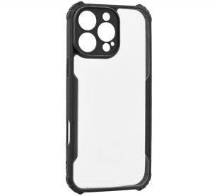 Szilikon telefonv&eacute;dő (&uuml;t&eacute;s&aacute;ll&oacute;s&aacute;g, l&eacute;gp&aacute;rn&aacute;s sarok, akril h&aacute;tlap, kamerav&eacute;dő) FEKETE Apple iPhone 16 Pro "Gigapack csomagol&aacute;s" (GP-160146)