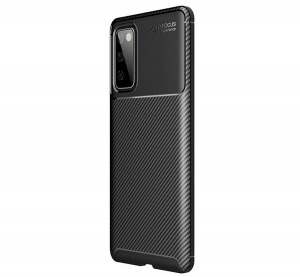 Szilikon telefonv&eacute;dő (&uuml;t&eacute;s&aacute;ll&oacute;s&aacute;g, l&eacute;gp&aacute;rn&aacute;s sarok, karbon minta) FEKETE Samsung Galaxy S20 FE (SM-G780) "Gigapack csomagol&aacute;s" (GP-123454)