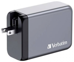 Verbatim GNC-240 GaN &Uacute;ti t&ouml;ltőadapter 240 W 1x USB-A, 3x USB-C Power Delivery, USB PD 3.1, QC 3.0 Sz&uuml;rke GaN, Eur&oacute;pai adapterrel, UK adapterrel, USA a