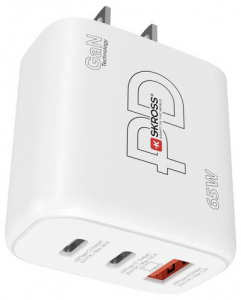 SKROSS Power Charger 65W PD GaN US USB-s t&ouml;ltők&eacute;sz&uuml;l&eacute;k 65 W 1x USB-A, 2x USB-C Power Delivery Belt&eacute;r (SKCH001265WPDUSCN)