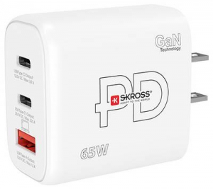 SKROSS Power Charger 65W PD GaN Combo+ US USB-s t&ouml;ltők&eacute;sz&uuml;l&eacute;k 65 W 1x USB-A, 2x USB-C Power Delivery Belt&eacute;r (SKKT0665WPDUSCN)