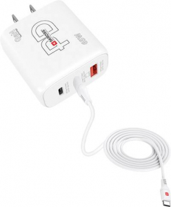 SKROSS Power Charger 65W PD GaN Combo+ US USB-s t&ouml;ltők&eacute;sz&uuml;l&eacute;k 65 W 1x USB-A, 2x USB-C Power Delivery Belt&eacute;r (SKKT0665WPDUSCN)