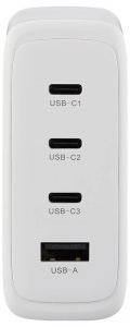 VOLTCRAFT UC-3C1A140W01 USB-s t&ouml;ltők&eacute;sz&uuml;l&eacute;k 140 W 3x USB-C, 1x USB-A USB PD 3.1 Feh&eacute;r Belt&eacute;r GaN (VC-16045350)