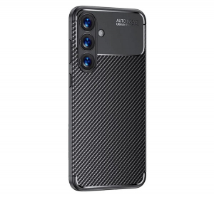 Szilikon telefonv&eacute;dő (&uuml;t&eacute;s&aacute;ll&oacute;s&aacute;g, l&eacute;gp&aacute;rn&aacute;s sarok, karbon minta) FEKETE Samsung Galaxy S25 (SM-S931) "Gigapack csomagol&aacute;s" (GP-165199)