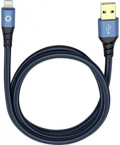 Oehlbach Apple iPad/iPhone/iPod Csatlakoz&oacute;k&aacute;bel [1x USB 2.0 dug&oacute;, A t&iacute;pus - 1x Apple Dock dug&oacute; Lightning] 3.00 m K&eacute;k, Fekete (9324)