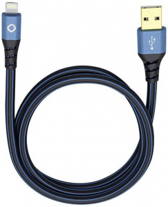 Oehlbach Apple iPad/iPhone/iPod Csatlakoz&oacute;k&aacute;bel [1x USB 2.0 dug&oacute;, A t&iacute;pus - 1x Apple Dock dug&oacute; Lightning] 0.50 m K&eacute;k, Fekete (9321)