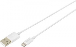 Digitus Apple iPad/iPhone/iPod Csatlakoz&oacute;k&aacute;bel [1x USB, USB 2.0 dug&oacute;, A t&iacute;pus - 1x Apple Dock dug&oacute; Lightning] 1.00 m Feh&eacute;r (DB-600106-010-W)