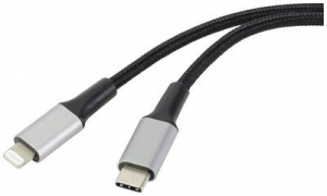 Renkforce USB-C, Apple lightning Csatlakoz&oacute;k&aacute;bel [1x USB 2.0 dug&oacute;, C t&iacute;pus - 1x Apple Dock dug&oacute; Lightning] 2.00 m &Uacute;jrahasznos&iacute;tott anyagb&oacute;l k&eacute;sz&uuml;lt (R
