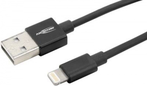 Ansmann Apple iPad/iPhone/iPod T&ouml;ltők&aacute;bel [1x USB 2.0 dug&oacute;, A t&iacute;pus - 1x Apple Dock dug&oacute; Lightning] 2.00 m Fekete (1700-0079)