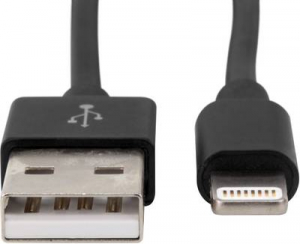 Ansmann Apple iPad/iPhone/iPod T&ouml;ltők&aacute;bel [1x USB 2.0 dug&oacute;, A t&iacute;pus - 1x Apple Dock dug&oacute; Lightning] 2.00 m Fekete (1700-0079)