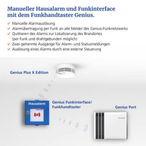 Hekatron FH.Genius Vezet&eacute;k n&eacute;lk&uuml;li k&eacute;zi nyom&oacute;gomb Elemekről &uuml;zemeltetett, H&aacute;l&oacute;zatr&oacute;l &uuml;zemeltetett (Sz x Ma x M&eacute;) 130 x 130 x 32 mm (31-5000013-01-03)