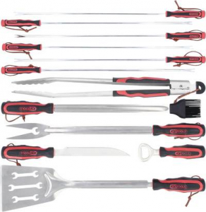 KS Tools Barbecue grill k&eacute;szlet Piros, Fekete (100088)