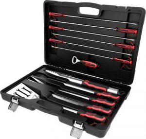 KS Tools Barbecue grill k&eacute;szlet Piros, Fekete (100088)