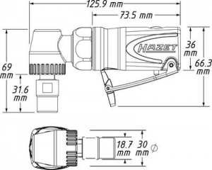Hazet Sűr&iacute;tett levegős egyenes csiszol&oacute; (9032M-5)