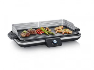 Severin PG  Asztali grill Asztali Vezet&eacute;kes, fokozatmentes hőm&eacute;rs&eacute;klet szab&aacute;lyoz&oacute; Fekete/ez&uuml;st (8564)