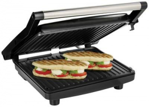 Tristar Kontakt grill Elektromos Tapad&aacute;smentes bevonat, Visszajelző l&aacute;mpa Fekete, Ez&uuml;st (GR-2858)