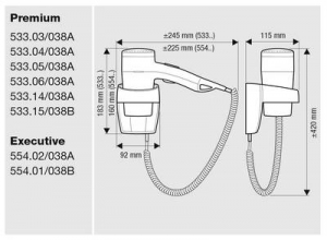 Valera Premium 1600 Super 533.05/038A Fali hajsz&aacute;r&iacute;t&oacute; Feh&eacute;r (702018)