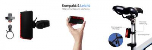 Fischer Fahrrad PLUS 110 + TWIN STOP Ker&eacute;kp&aacute;r vil&aacute;g&iacute;t&aacute;s k&eacute;szlet LED Fekete (50686)