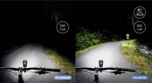 Fischer Fahrrad Ker&eacute;kp&aacute;r f&eacute;nysz&oacute;r&oacute; LED Elemekről &uuml;zemeltetett Fekete (50690)