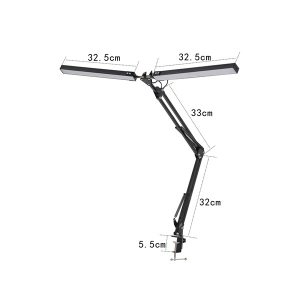 Platinet Asztali l&aacute;mpa 20W, 500Lm, flexibilis, LED, rajzasztali l&aacute;mpa, dupla l&aacute;mpatest, fekete (PDLD20)