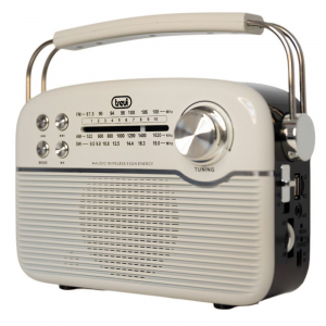 Trevi RA 7F50 BT Hordozhat&oacute; vintage napelemes r&aacute;di&oacute;, Bluetooth-tal, USB &eacute;s SD k&aacute;rtya bemenettel kr&eacute;mfeh&eacute;r sz&iacute;nben (0RA7F50001-F)