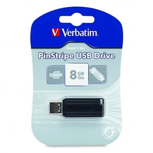 Pen Drive 8GB Verbatim Store 'n' Go PinStripe fekete (49062)