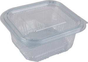 &Eacute;telt&aacute;rol&oacute; doboz, egybefedeles, műanyag, sz&ouml;gletes, 250 ml, 100 db, "Party", v&iacute;ztiszta (KHMU290)