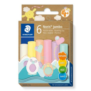 STAEDTLER Modellező gyurma készlet,  "Noris jumbo 842", 6 különböző pasztell szín (TS842PC6)