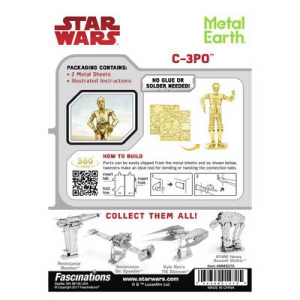 Metal Earth C-3PO gold F&eacute;m &eacute;p&iacute;tők&eacute;szlet (502666)