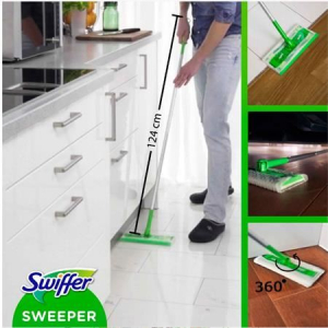 SWIFFER Sweeper Kezdők&eacute;szlet, felmos&oacute;, nedves- &eacute;s sz&aacute;raz ut&aacute;nt&ouml;ltővel (PG600005)
