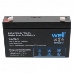 Well BAT-LEAD-6V7AH-WL Akkumulátorok zselés 6V-7Ah (Bat-Lead-09-W)