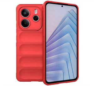 Szilikon telefonv&eacute;dő (&uuml;t&eacute;s&aacute;ll&oacute;s&aacute;g, kamerav&eacute;dő, 3D) PIROS Xiaomi Redmi Note 14 5G "Gigapack csomagol&aacute;s" (GP-166732)