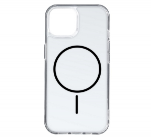 Szilikon telefonv&eacute;dő (ultrav&eacute;kony, műanyag h&aacute;tlap, MagSafe, l&eacute;gp&aacute;rn&aacute;s sarok) FEKETE Apple iPhone 15 Pro Max "Gigapack csomagol&aacute;s" (GP-171550)