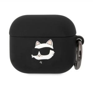 CG MOBILE KARL LAGERFELD 3D LOGO NFT CHOUPETTE HEAD szilikon tok (karab&iacute;ner) FEKETE Apple AirPods 3 (KLA3RUNCHK)