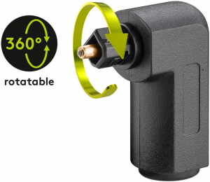 Goobay Optikai kábel toldó és adapter, TOSLINK aljzat - 3.5mm dugó 90° (11925)