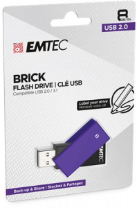 Emtec Pendrive, 8GB, USB 2.0,  "C350 Brick", lila (UE8GB)