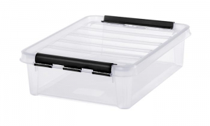 SMARTSTORE Műanyag t&aacute;rol&oacute;doboz, 8 liter, fekete foganty&uacute;kkal,  "Classic 14", &aacute;tl&aacute;tsz&oacute; (CSDSMART34)