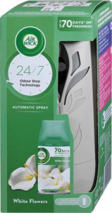 Air Wick Illatosító készülék, automata, 250 ml,  "Freshmatic", frézia és jázmin (KHT1282)