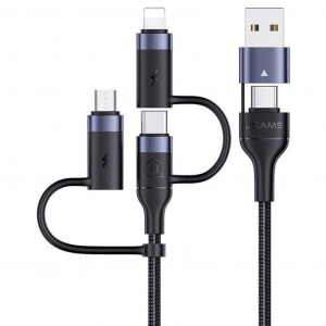 Usams SJ547USB01 5 az 1 ben t&ouml;ltők&aacute;bel usb-c, lightning &eacute;s micro usb ouput, usb &eacute;s usb-c input, PD, 60W 1435030 (SJ547USB01)
