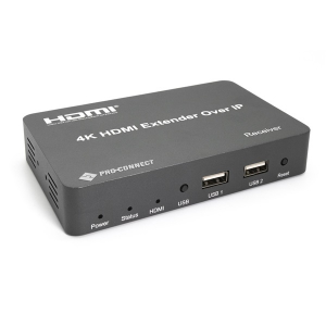 PROCONNECT Extender HDMI Over IP, Ad&oacute; - Vevő, Infra, USB, 4k@30Hz, 150m-ig, (PC-EX150M-KVM)