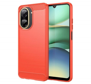 Szilikon telefonv&eacute;dő (&uuml;t&eacute;s&aacute;ll&oacute;s&aacute;g, l&eacute;gp&aacute;rn&aacute;s sarok, sz&aacute;lcsiszolt, karbon minta) PIROS Xiaomi Redmi A5 4G "Gigapack csomagol&aacute;s" (GP-169310)