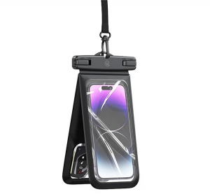 Usams v&iacute;zhatlan/v&iacute;z&aacute;ll&oacute; tok, AQUA (univerz&aacute;lis, IP68, nyakba akaszthat&oacute;, k&eacute;trekeszes kialak&iacute;t&aacute;s, 7" m&eacute;ret) FEKETE (FSD1401)