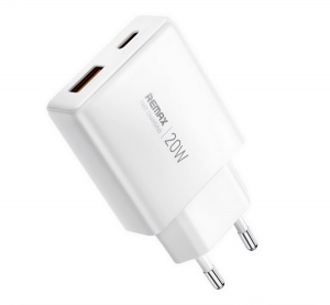 Remax ULTRA THIN h&aacute;l&oacute;zati t&ouml;ltő USB-Type-C aljzat (20W, PD gyorst&ouml;ltő, GaN, ultrav&eacute;kony) FEH&Eacute;R (RP-U01-AC)