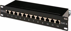 Digitus DN-91612S patch panel 12 port 1U 10" CAT 6e árnyékolt