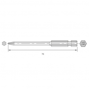 Bernstein Torx bit HRC ac&eacute;l &Ouml;tv&ouml;z&ouml;tt E 6.3 6 db (6-IP08-75)