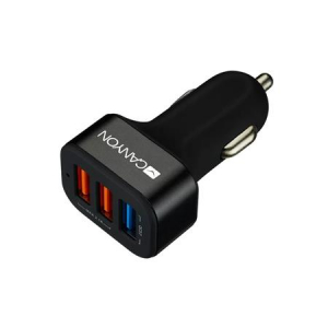 Canyon Aut&oacute;s t&ouml;ltő, 3xUSB, QC 3.0, 2,1A,  "C-07" (CAC07B)