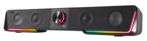 Speedlink Hangsz&oacute;r&oacute;, 12W, 2x3.5 mm jack + USB-A,  "GRAVITY RGB Stereo Soundbar", fekete (SLHAGSSB)